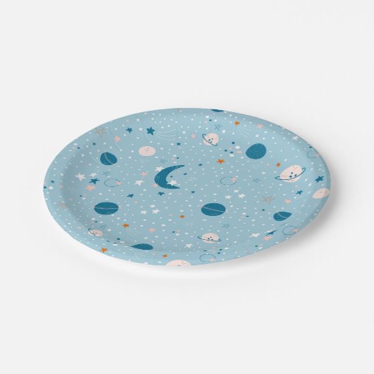 Blue Sky & Space Pattern Papieren Bordje (Gekanteld)