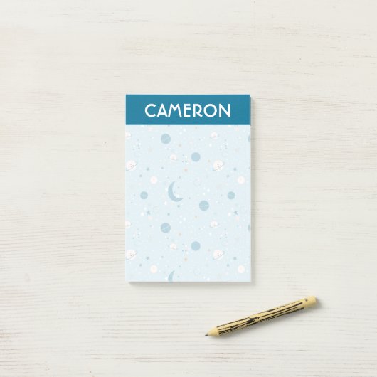 Blue Sky & Space Pattern Post-it® Notes (Op bureau)