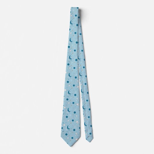 Blue Sky & Space Pattern Stropdas (Voorkant)