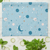 Blue Sky & Space Pattern Theedoek (Gevouwen)