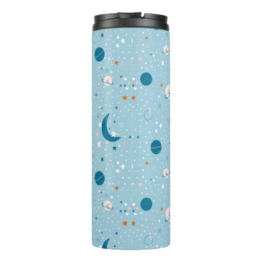 Blue Sky & Space Pattern Thermosbeker (Achterkant)