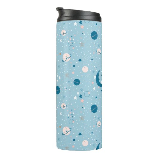 Blue Sky & Space Pattern Thermosbeker (Geroteerd rechts)