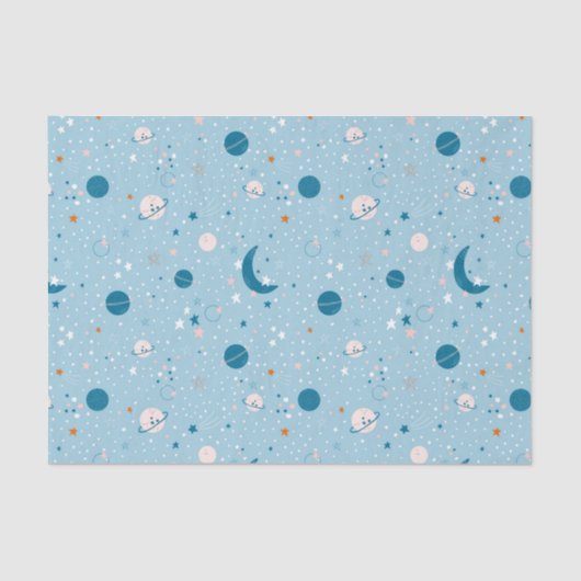 Blue Sky & Space Pattern Tissuepapier (Voorkant)