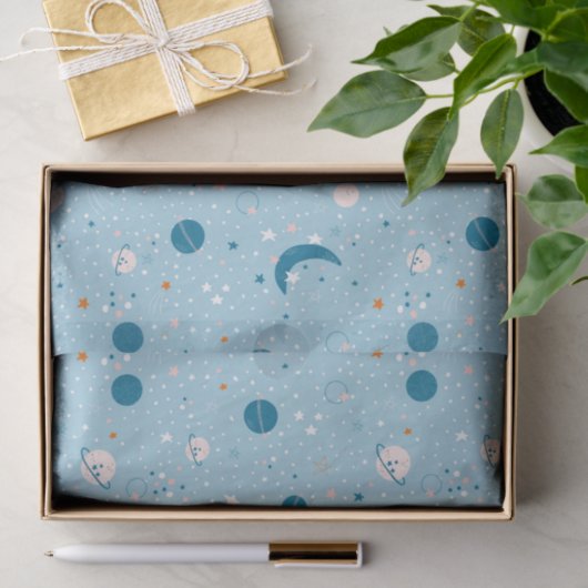 Blue Sky & Space Pattern Tissuepapier (Geschenk)