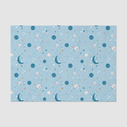 Blue Sky & Space Pattern Tissuepapier (Voorkant)