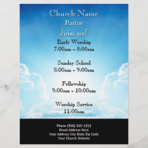 Blue Sky Stairs Kerk Flyer, Doe mee aan onze diens Flyer