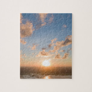 Blue Sky Sunrise Clouds Schilderachtig Afbeelding  Legpuzzel