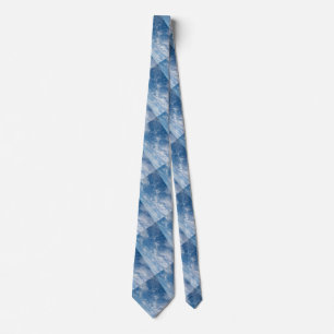 Blue Sky Verspreid Wit Wolken Blauw Patroon Stropdas