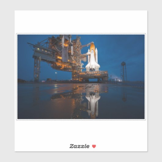 Blue Sky voor Space Shuttle Atlantis Lancering Sticker (Vel)