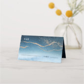 Blue Sky Waterverf Landscape Bruiloft Plaats Kaart (Voorkant)