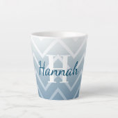 Blue Sky White Chevron Latte Mok (Voorkant)