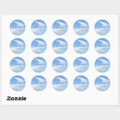 Blue Sky White Cloud Ronde Sticker (Vel)