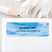 Blue Sky White Clouds Elegant Calligraphy Sjabloon Etiket (Insitu)