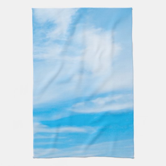Blue Sky White Clouds Elegant Custom Sjabloon Theedoek (Verticaal)