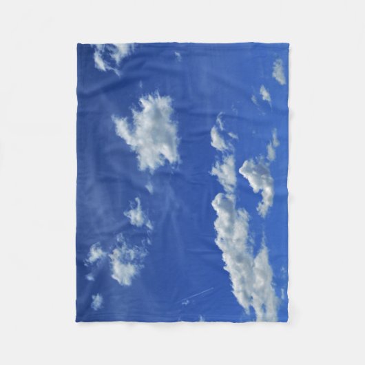 Blue Sky White Clouds Fleece Blanket Deken (Voorkant)