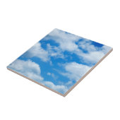 Blue Sky White Clouds Heavenly Skies Background Tegeltje (Zijkant)