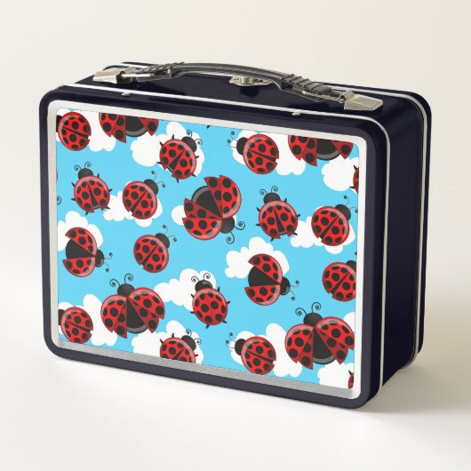 Blue Sky White Clouds Red Ladybug Beetle Insect (Achterkant)