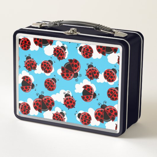 Blue Sky White Clouds Red Ladybug Beetle Insect (Voorkant)