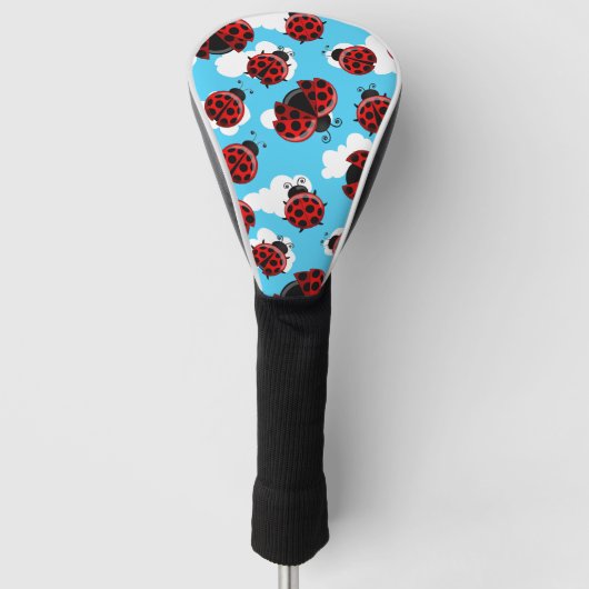 Blue Sky White Clouds Red Ladybug Beetle Insect Golfheadcover (Voorkant)