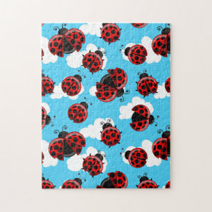 Blue Sky White Clouds Red Ladybug Beetle Legpuzzel