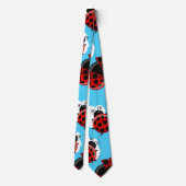 Blue Sky White Clouds Red Ladybug Beetle Stropdas (Achterkant)