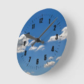 Blue Sky White Clouds Ronde Klok (Hoek)