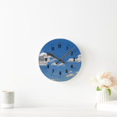 Blue Sky White Clouds Ronde Klok (Huis)