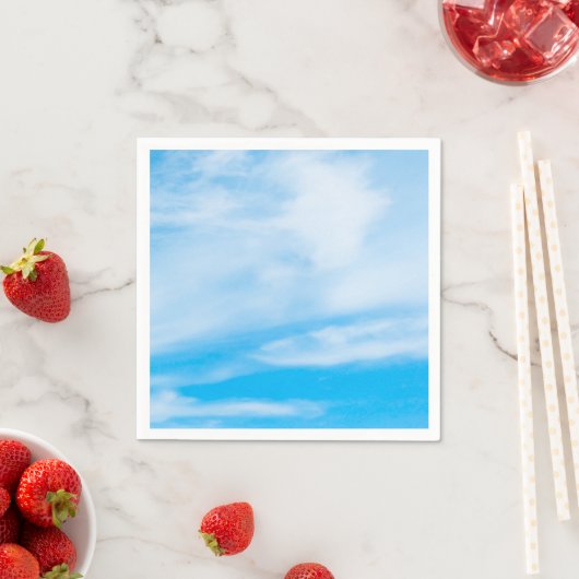 Blue Sky White Clouds Sjabloon Elegant Modern Servet (Insitu)