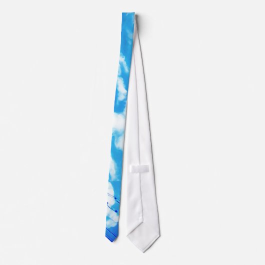 Blue Sky White Clouds Stropdas (Achterkant)