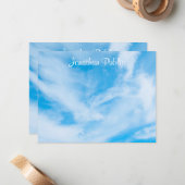 Blue Sky White Nuages Modèle manuscrit Script (Devant/Arrière en situation)