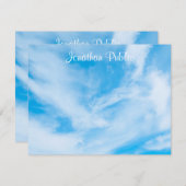 Blue Sky White Nuages Modèle manuscrit Script (Devant / Derrière)