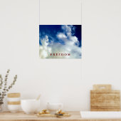 Blue Sky White Nuages Motivational Freedom Poster (Cuisine)