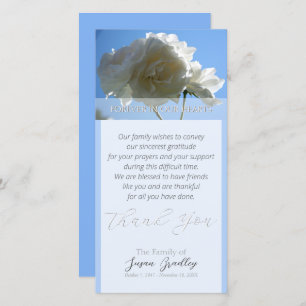 Blue Sky White Roses Sympathie Carte de remercieme