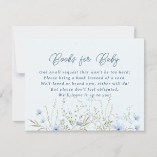 Blue Sky Wildflowers Boek voor Baby Baby shower RSVP Kaartje