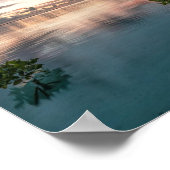 blue sky with red and dark clouds reflected on sea poster (Hoek)