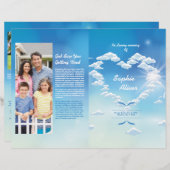 Blue Skyer Funeral Program Template (Voorkant / Achterkant)