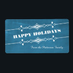 Blue Slanted Chalkboard Étiquettes de vacances<br><div class="desc">Elégant et élégant Slanted Chalkboard Étiquettes de vacances en bleu royal avec une bordure art déco et un look arrière - plan tendance en damier. Ces étiquettes de vacances chic et tendance sont faciles à customiser avec un accueil de Noël customisé et feraient de grands cadeaux. Cliquez sur "Customiser" pour...</div>