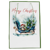 Blue Sled Baby Reindeer Medium Cadeauzakje (Voorkant)