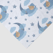 Blue Sleeping Baby Beer op Moon Clouds & Stars Tissuepapier (Detail)