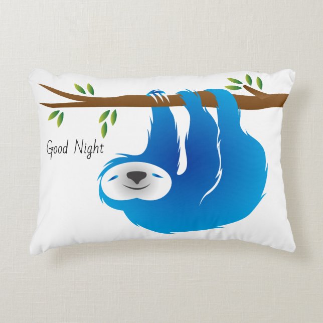 Blue Sloth Bonne Nuit Bon Matin Coussin (Devant)
