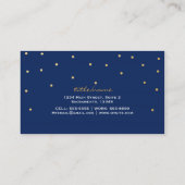 Blue Small Gold Foil Confetti Stip Visitekaartje (Achterkant)