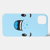 Blue Smiling Kawaii Face Air Coque (Verso (horizontal))
