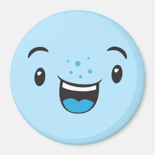Blue Smiling Kawaii Face Magnet Magneet