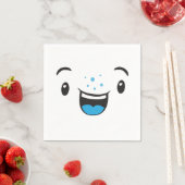 Blue Smiling Kawaii Face Napkins Servetten (Insitu)