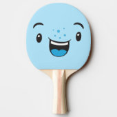 Blue Smiling Kawaii Face Ping Pong Paddle Tafeltennisbatje (Achterkant)