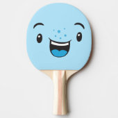 Blue Smiling Kawaii Face Ping Pong Paddle Tafeltennisbatje (Voorkant)