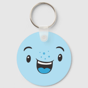 Blue Smiling Kawaii Face Sleutelhanger