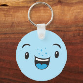 Blue Smiling Kawaii Face Sleutelhanger (Voorkant)
