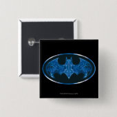 Blue Smoke Bat Symbol Vierkante Button 5,1 Cm (Voorkant /achterkant)