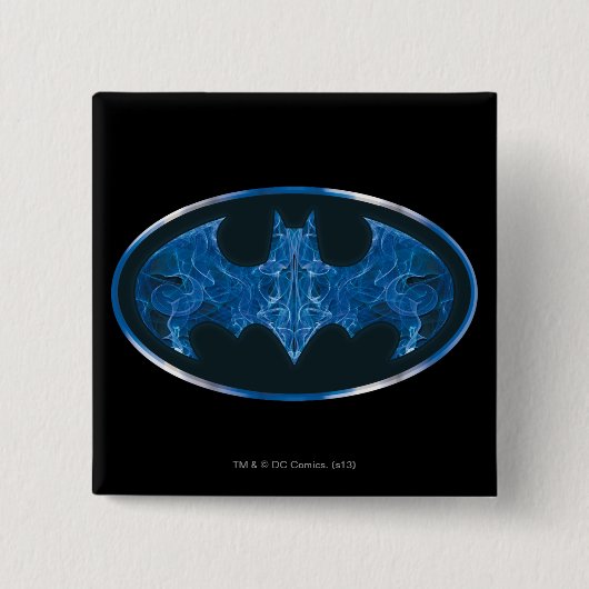 Blue Smoke Bat Symbol Vierkante Button 5,1 Cm (Voorkant)